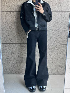 Quần Jeans Nam Ống Loe Cạp Thấp ZG19 Paris Cleanfit Co Giãn Ôm Vừa Vặn Thường Ngày Quần Dài Đến Sàn Mùa Xuân Thường Ngày