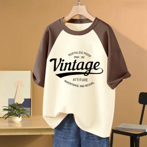 Oversized American Style Short Sleeve Cotton T-shirt for Plus Size Women