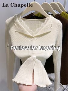 La Chapelle | French Lace V-Neck Knitwear Slim Fitting