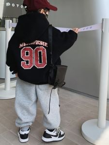 Thickened Long Sleeve Hoodie Childrens Clothing Silver Fox Velvet Boys Autumn Winter Sweatshirt Casual Pure Color Kids Top