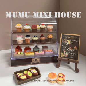 Miniature Simulated Bakery Toy Display Piece Sweet Dessert Cake Cabinet Pretend Play Dollhouse Furniture Accessories