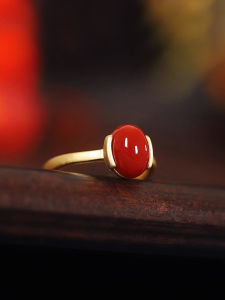 Natural Red Agate S925 Silver Ring Womens Style 2025 New Small Design Luxury Feel Open Finger Ring Fashion Jewelry Accessory