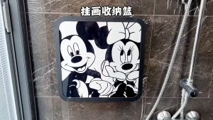 Bathroom mural storage box Bathroom clothes artifacts Waterproof perforation-free wall hanging folding storage cabinet