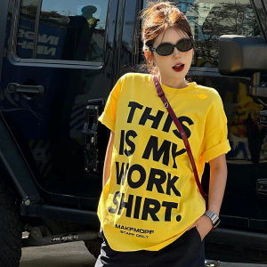 New 2025 White Bright Color Short Sleeve Womens T-shirt Loose Fit Summer American Style Cotton 100% round Neck Top for Couples