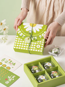 Hộp Đựng Bánh Trung Thu Thủ Công Cầm Tay Hộp Đựng Bánh Tráng Xanh 4/6 Chiếc Hộp Đựng Bánh Ngọt Hộp Đựng Đồ Ăn Nhẹ Sáng Tạo