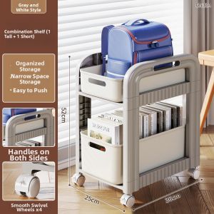 JIAJIESHI | Multifunctional Book Storage Trolley Mobile Shelving Unit