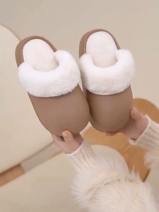 Lilyshoes รองเท้าแตะเป่าโถวสำหรับผู้หญิงสำหรับฤดูหนาวรองเท้าบูทอุ่นแบบถอดได้รองเท้าบูทลุยหิมะสีทึบกันน้ำแบบเรียบง่ายพื้นหนาที่ถอดออกได้และล้างทำความสะอาดได้