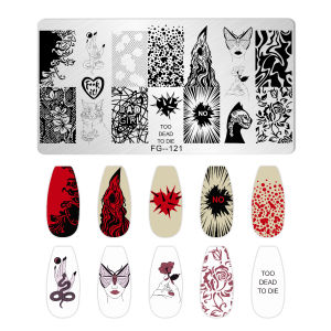 Cartoon haracter Nail Stamping Plates Tiger Zebra Leopard Print Stainless Steel Manicure Stencil Nail Art Templates Stamp Tools