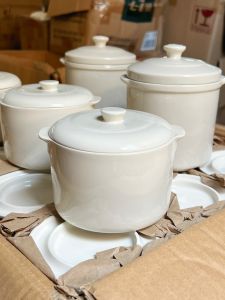 Nồi Nướng Gốm Hai Tai Nồi Nấu Canh Gốm Sứ Trung Quốc Nồi Lẩu Nấu Chậm Có Nắp Kích Thước 450ml Chất Liệu Gốm Sứ