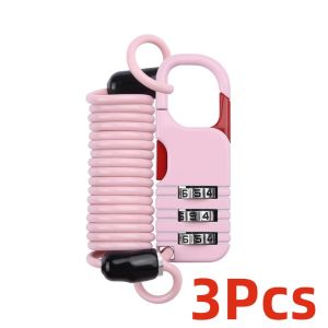 Bicycle Anti Theft Motorcycle Three Digit Password Combination Safety Cable Wire Rope Helmet Lock 60 * 22mm Safety Rope Lock