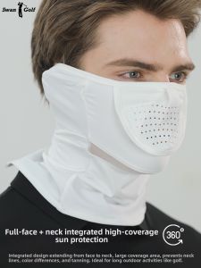 SWAN LOVE GOLF | Breathable UV Protection Cooling Ice Silk Full Face and Neck Covering Mask