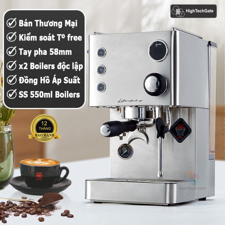 Máy Pha Cà Phê Gemilai CRM3007I Bán Công Nghiệp, Kiểm Soát Nhiệt Độ Pha Tùy Ý, Pha Cafe Espresso 58mm, Định Lượng Tùy Ý, Hàng Chính Hãng