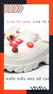 Dép Nữ Bít Mũi Đúc Liền Khối Siêu Nhẹ Đế Cao 5cm Hù Kiệt - Hàng Chính Hãng - H3242