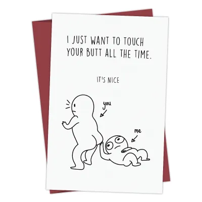 1PC Funny Birthday Card for Him Her Naughty Touch Butt Love Card BF GF for Husband or Wife Cheeky Anniversary Card for Couple