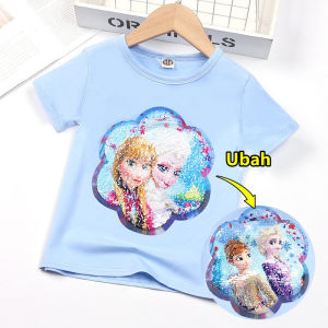 Kaos Atasan Anak Perempuan Usap Motif Kartun Import Premium