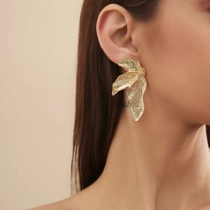 Ingemark | Ingemark Punk Maple Leaf Stud Earrings for Women Trendy 2024 Vintage Geometric Piercing Earrings Jewelry Accessories Steampunk