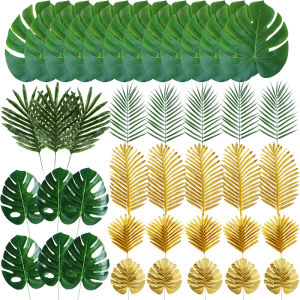Artificial Palm Tropical Leaves Jungle Safari Birthday Leaves Decorations for Beach Baby Shower Wedding Birthday Decorations