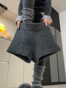 HUOLISI | Gray High Waist Flared Shorts