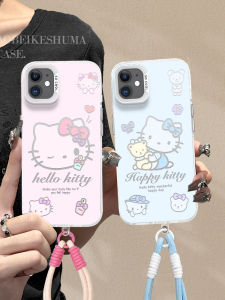 Ultra-Thin Women's Phone Case for Apple 15 with Large Hole Lens and Invisible Stand Heat Dissipation Kitty Cat Design Hard Shell