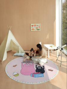 SAIBOSI | Detachable Double Layer Round Carpet Machine Washable