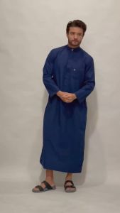Jubah Gamis Pria Dewasa Premium Assabar Lengan Panjang Oblong Polos