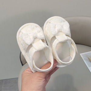 Summer Princess Style Baby Girl Shoes Cotton Soft Bottom Anti-Slip Walkers 6 to 12 Months Learning to Walk Footwear for Infants