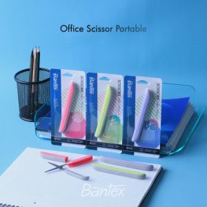 Bantex Gunting Mini Saku Portable / Office Scissor Pisau Tajam Anti Karat Ujung Tumpul 118 mm