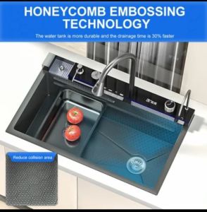 KITCHEN SINK MODERN 8048 HONEYCOMB EMBOSSING TECHNOLOGI 4 Push Button/Tempat Cuci Piring/Wastafel cuci piring