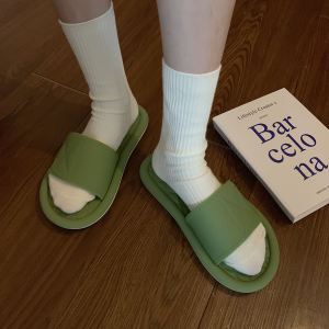 Fashionable Soft Bottom Pure Color Womens Indoor Slippers Summer Bathing Flip Flops Simple Design Home Use Comfortable Slippers