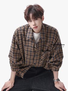 NANSSE | American Retro Check Long Sleeve Spring Casual Shirt