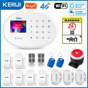 Kerui | KERUI W204 4G GSM WIFI Alarm System 2.4 inch Screen Tuya Smart Home Security Alarm Buglar RFID Wireless Motion Sensor Detector