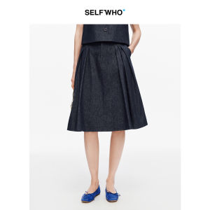 Retro Linen Blend A-Line Flared Skirt