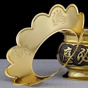 SXH  Yuantong Craft Double-Line Thickened Incense Burner Enclosure   Alloy Fragrant Gray Holder   Incense burner circle