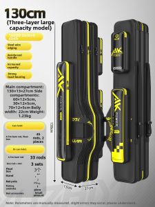YUZHIYUAN | No-Disassembly Wheel Fishing Rod Bag Large Capacity Tackle Storage