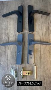 Slim Handle (No Key) 110mm Thumb Turn 35mm Swing Door Lock Handle Aluminium Toilet Bathroom Kitchen Door Handle Lock