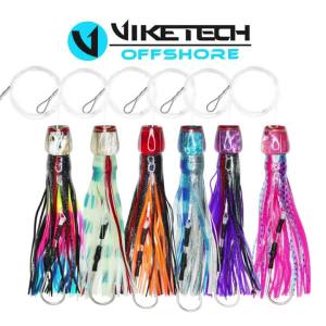 Viketech Premium Saltwater Trolling Lure - 9.5" Resin Octopus Bait for Wahoo Tuna Shark | Lightweight 3.7oz