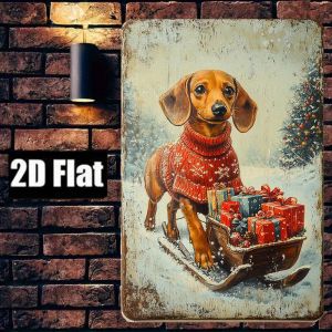 CIFbuy | German Shepherd Dachshund Metal Wall Art 11.8 Inch Heavy Duty Iron Sign with Pre-Drilled Holes for Home Decor