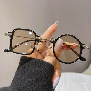 Sqaure Round Sungalsses for Men Vintage Asymmetric Metal Sun Glasses Women Fashion Design Small Eyewear UV400