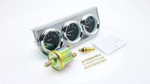 RYSJM | 2INCH 52MM 3 In 1 Triple Meter Oil Pressure Gauge + Volt Meter + Water Temp Gauge Kit With Sensor Car Gauge VOLTS