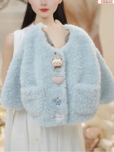 Sweet Cartoon Fleece Sweater Outerwear