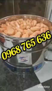 Nồi hấp bánh flan caramen Xửng hấp khoai dẻo chạy bằng điện 40cm 3 tầng hấp - inox cao cấp - TẶNG DỤNG CỤ VỆ SINH NỒI