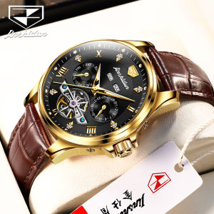 JSDUN Đồng Hồ Cơ Tự Động Dành Cho Nam Sang Trọng Dây Da Chống Thấm Nước Hiển Thị Chữ Số La Mã Đa Chức Năng Thời Trang & Giản Dị