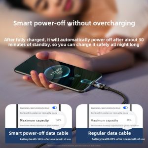 Super Fast Charge TypeC Data Cable 6A 100W Automatic Power off for Huawei Oppo Xiaomi Vivo Super Flash Charge Tpyec Charger Line Extended Tpc Android Dual Typec