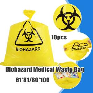 10pcs/set BIOHAZARD Medical Waste Bag Medical Waste Bag Autoclavable
