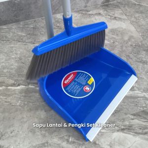 Kleaner Sapu Lantai dan Pengki 1 Set Lengkap Dengan Handle Broom & Dustpan Pembersih Lantai GSC004