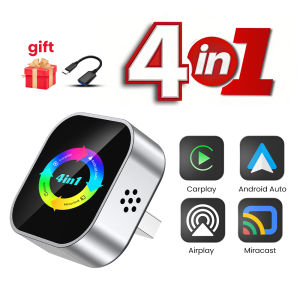 4-in-1 Wired to Wireless CarPlay Android Auto AirPlay Mirror Link Stable Bluetooth Adapter For Audi Benz Toyota VW Nissan Volvo