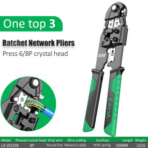 LAOA | LAOA RJ45 Crimping Tool Ethernet Network LAN Cable Crimper Cutter Stripper Plier for 6P 8P Crystal Head Pressing Pliers