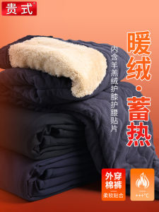 Men Cotton Pants Winter Thickened Outer Wear Dad Pants Middle-Aged and Elderly Winter Clothes Fleece-Lined Pants Grandpa Warm-Keeping Pants Northeast