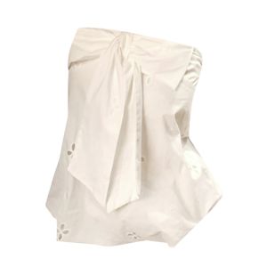 YUEZHONGWEI | French Butterfly Knot White Strapless Vest Women Summer Outdoor Design Loose Slim Sleeveless Flower Bud Top