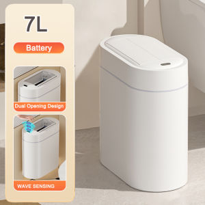 7/9L Smart Sensor Trash Can with Lid Trash Bin Wall Mount Automatic Narrow Slit Toilet Wastebasket Kitchen Induction Garbage Bin